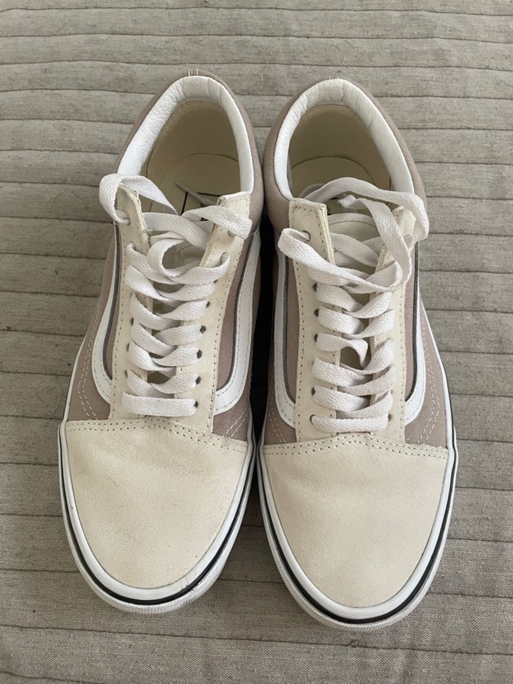 Vans Canvas & Suede Sneakers in Cream and Taupe